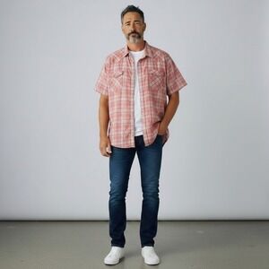 The Foundry Supply Co. Men's 3XL Pearl Snap Western Brick Red All Cotton Shirt